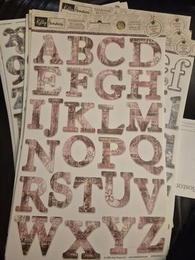 Kelly Panacci Pink Patterned Cardstock Alphabet Sticker Sheet